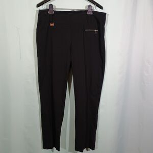 Women’s Black Slim Fit Dress Pants – Modern Workwear Trousers with Zip Pocket